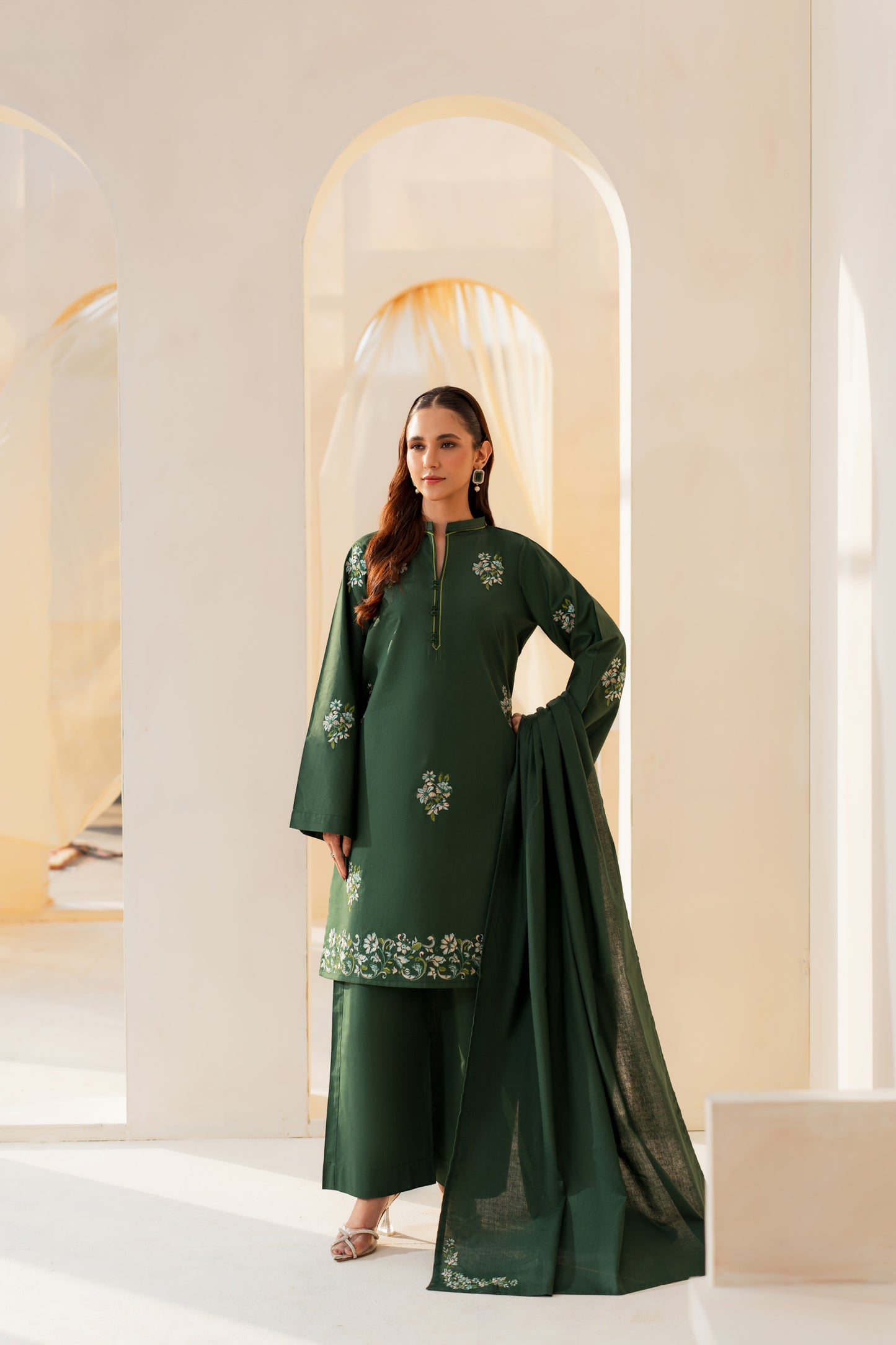 Aashna Embroidered Suit - 3pc