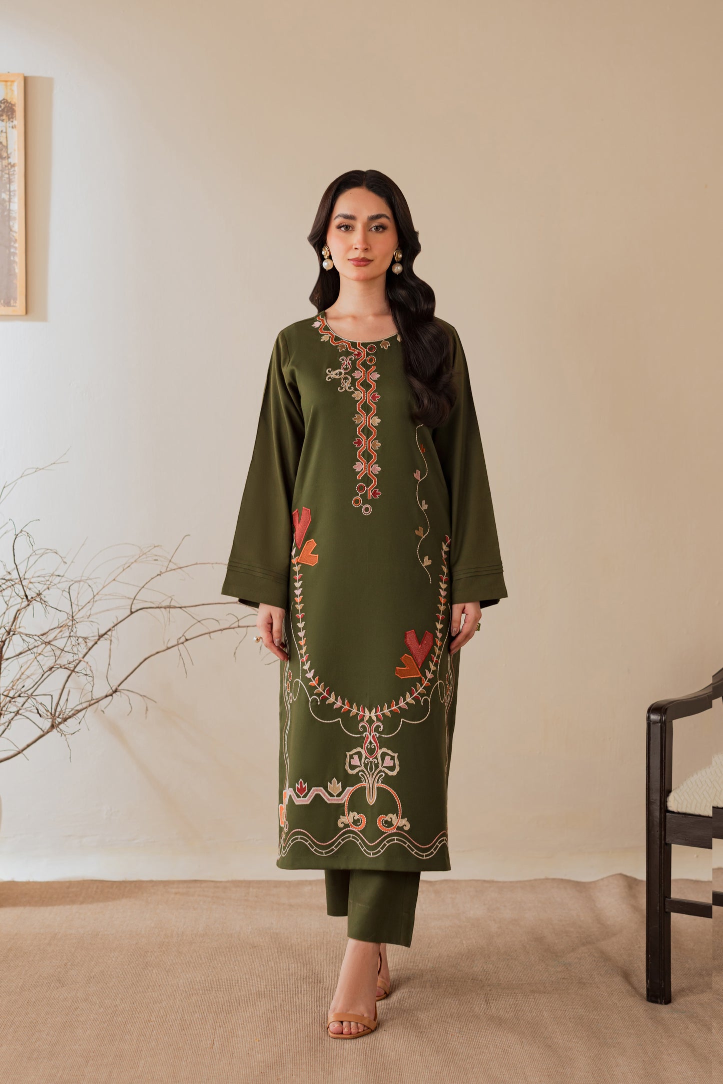 Sanjh - 3pc with Shawl