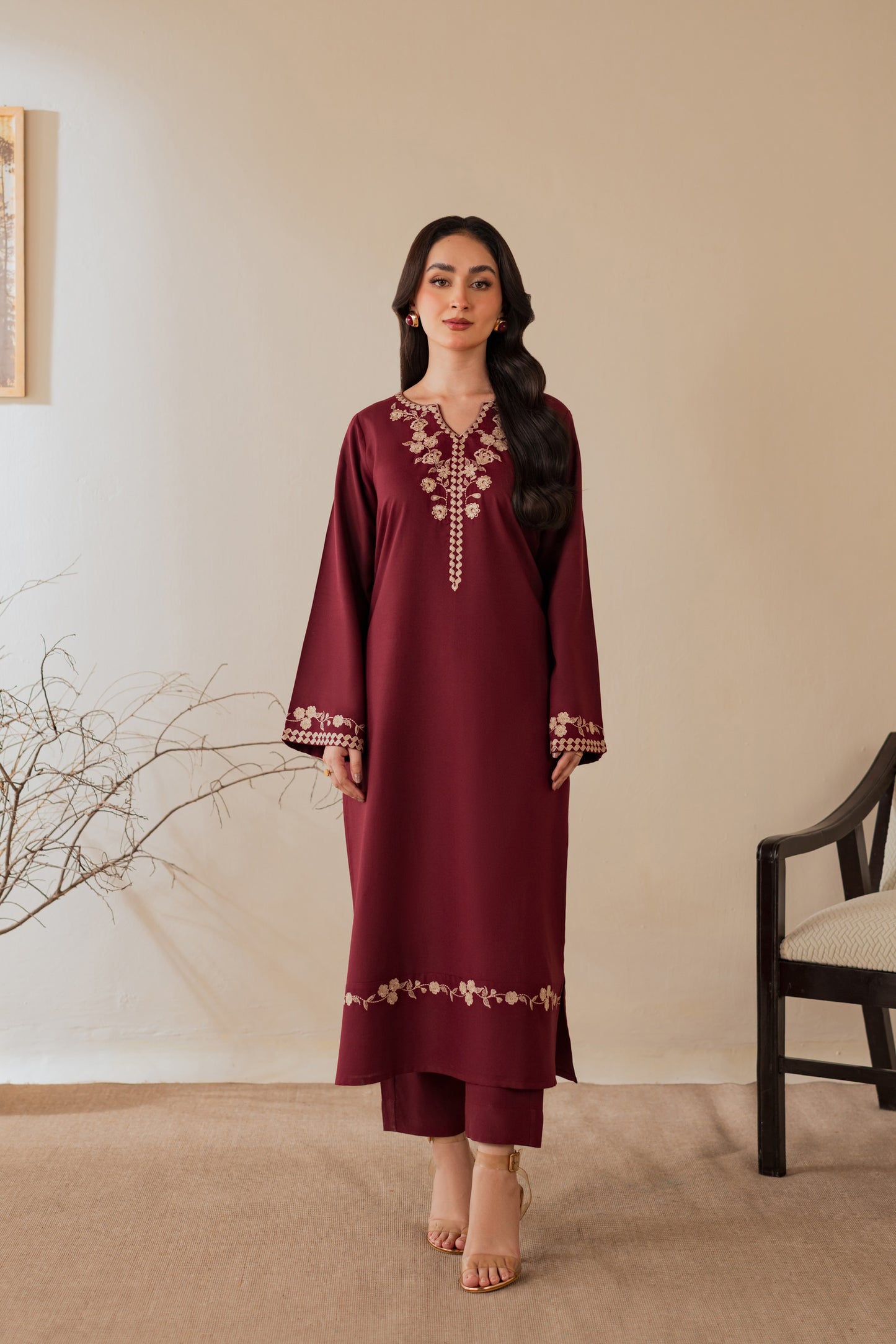 Mushk - 3pc with Shawl